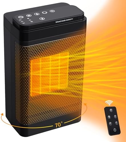 Idoo 1500W Space Heaters For Inside Use With Thermostat, Portable Electric Heater With Remote, 1-24h Timer, Eco Mode, Fast Safety PTC Ceramic Heater 4 thumbnail image