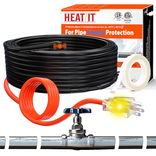 HEATIT Water Pipe Heat Tape - Prevent Freezing & Easy Instal...