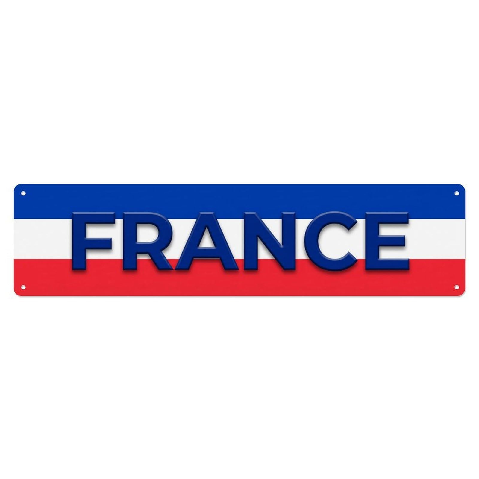 Metal Tin Sign Vintage France Flag Pattern
