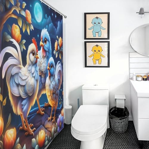 Rideau de douche poulet mignon imperméable - Rideaux de douche 122x183 cm