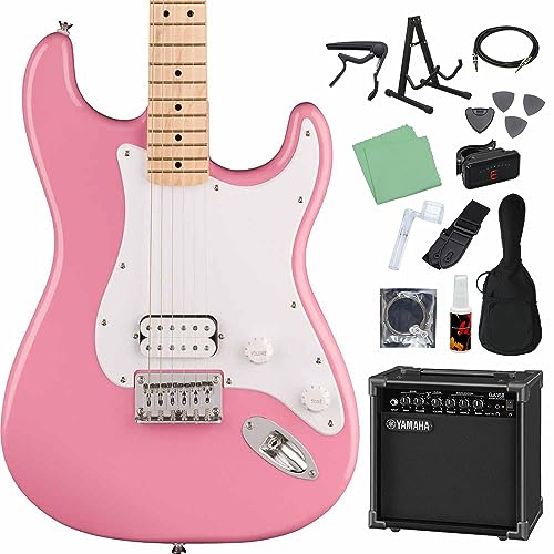 Squier by Fender SONIC STRATOCASTER HT Flash Pink エレキギター初心者14点セット【GA15II付き】 ストラトキャスター ハードテイル 1PU スクワイヤー/スクワイア