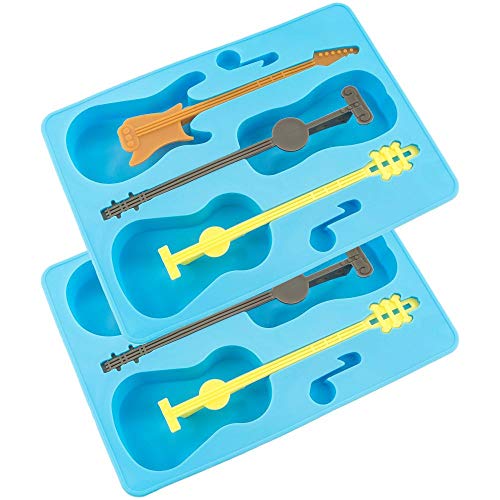 Moldes Cubitos de Hielo Guitarra Azul 2 Piezas miniatura 2