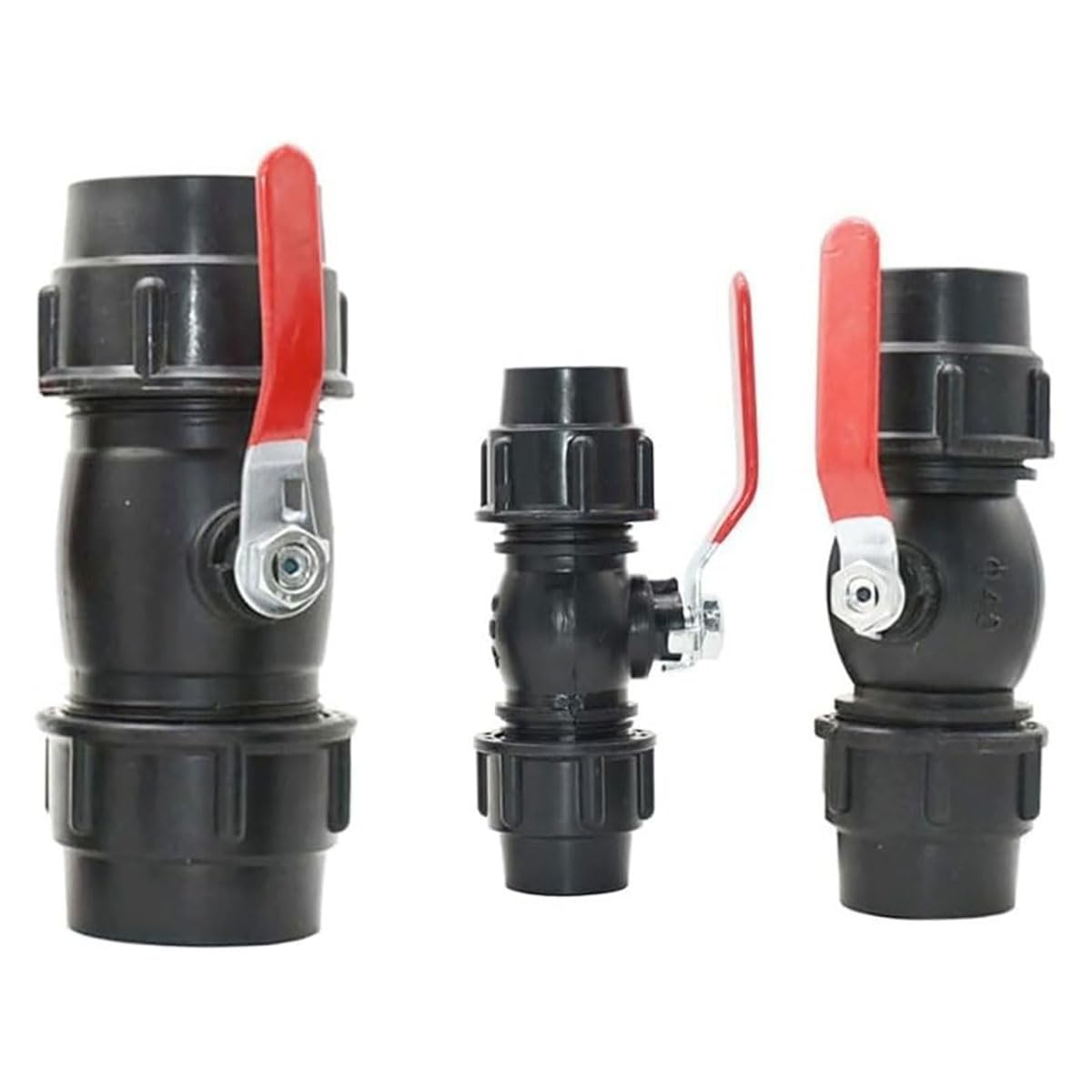 Válvula de bola de conector rápido de tubería de agua de plástico reutilizable, núcleo de válvula de Metal, 1 ud.(63mm)