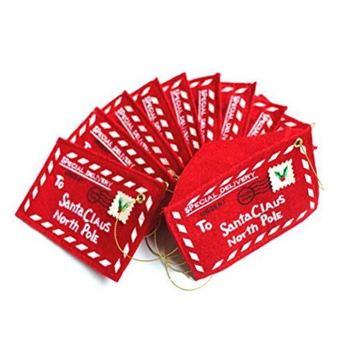 Rosenice Christmas Envelope Letter To Santa Claus Felt Embroidered Christmas Tree Decor Pack Of 10 #TOP26
