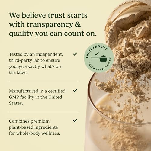 Image of Field's Great All-in-One Plant-Based Vanilla Protein Shake Powder - Healthy Aging, 30g Protein, 5g Fiber + Probiotics, Gut-Friendly, Blood Sugar & Muscle Support, Vegan Meal Replacement, GLP1, 23oz