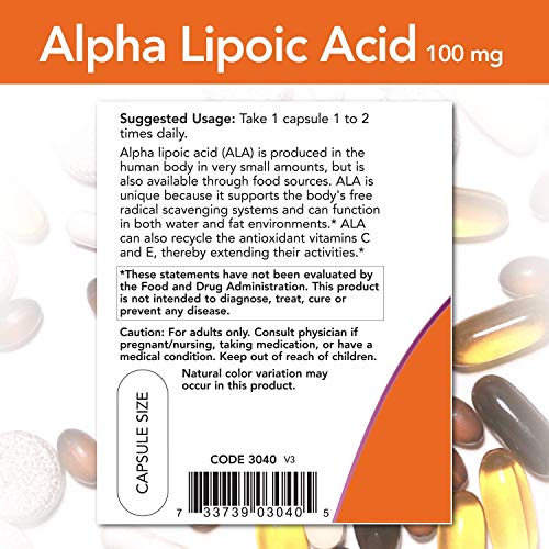 Essential Nutrition, alfa lipoico gnc Marca NOW (3)