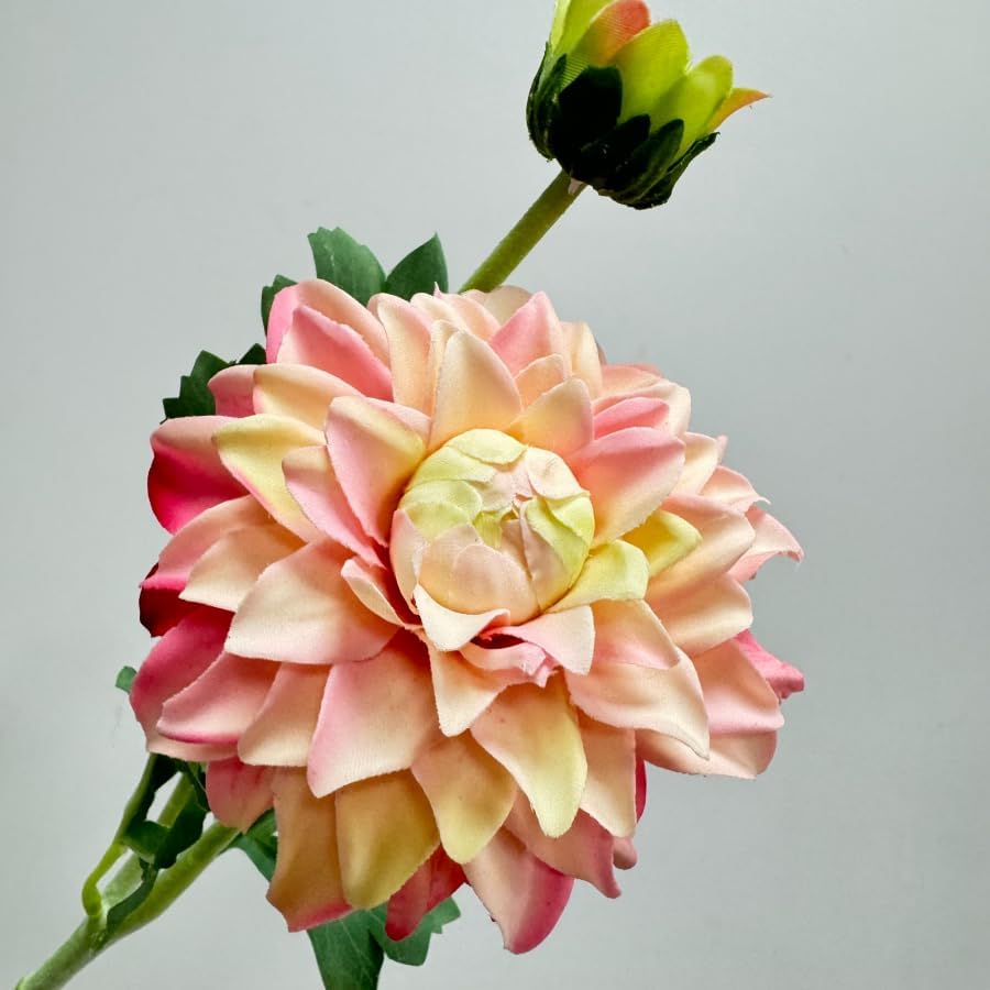 3 Pieces Pink Artificial Dahlias,21"Silk Flowers with Stems,Winter Flowers Artificial for Decoration,Long Stem Artificial Flowers for Tall Vase,Wedding Party Decor Spring Decorations for Home (Pink) - Image 6