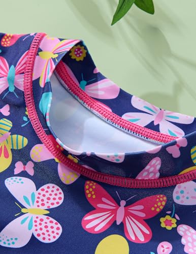 Image of Liberty Pro Girls Two Piece Swimsuits Long Sleeve Rash Guard Set, UPF 50+ Bathing Suit with Swim Shorts for Toddler and Teens