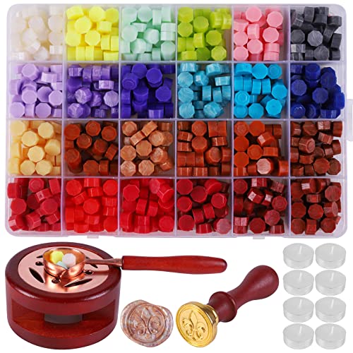 400 Perline Cera Per Sigillo Blu | Kit Con Cucchiaio E Candele | Per Inviti E Regali - Foto 4