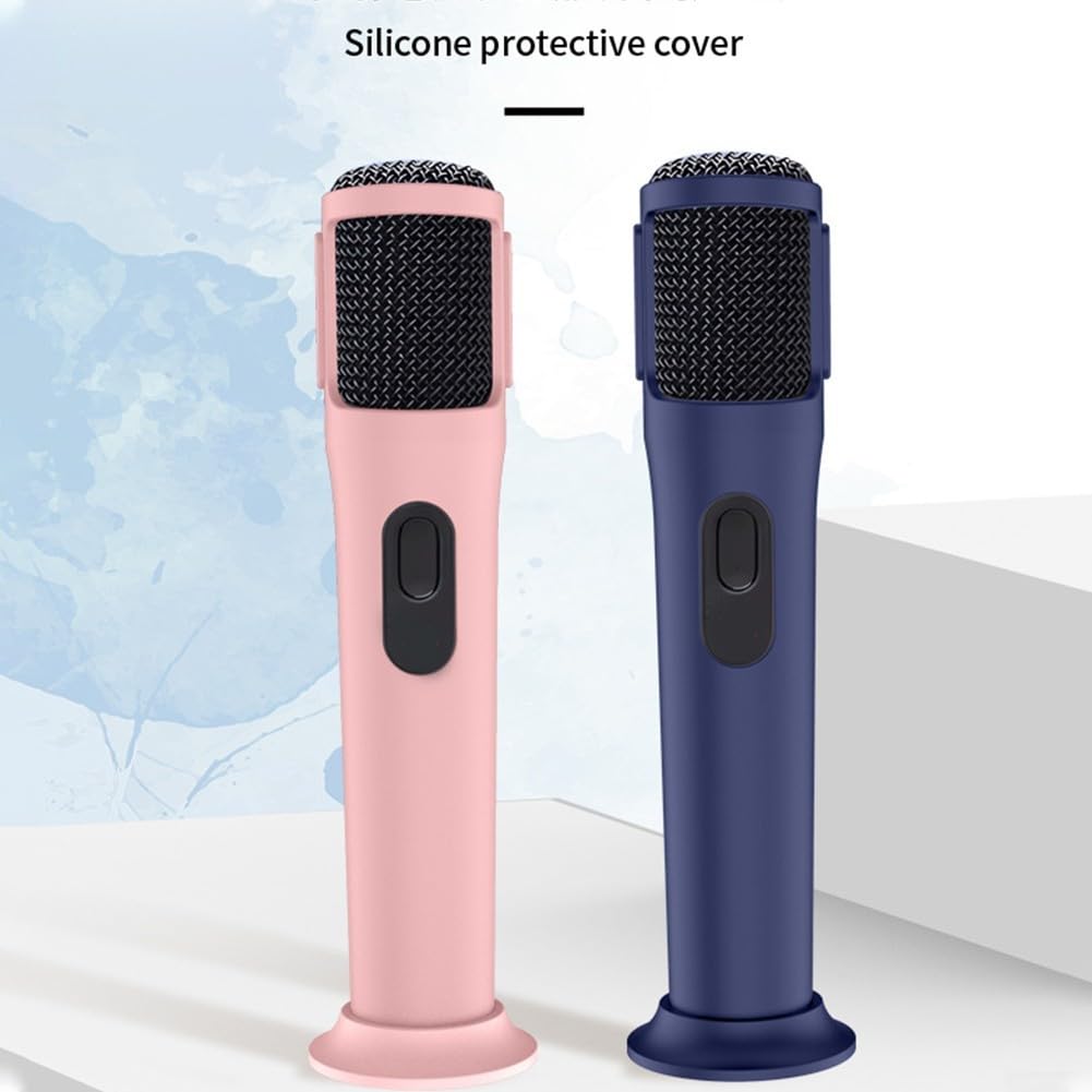 Coque en silicone pour microphone sans fil PartyBox - Protection anti-roulement et élégante - Housse antichoc pour microphone à tige - Bleu (noir)