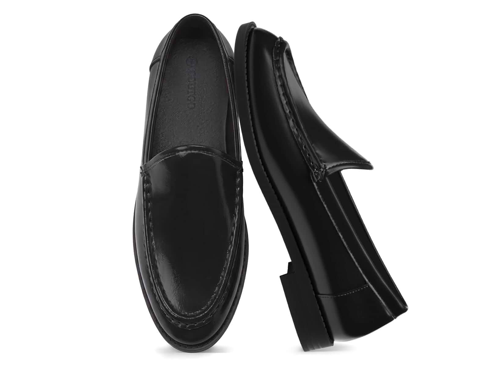 Coutgo Loafers for Women Slip On Flats Closed Toe Business Casual Shoes Comfortable, Soft, Block Low Heel, Dressy Shoes, Non-Slip, Work, Office, Formal, Shopping