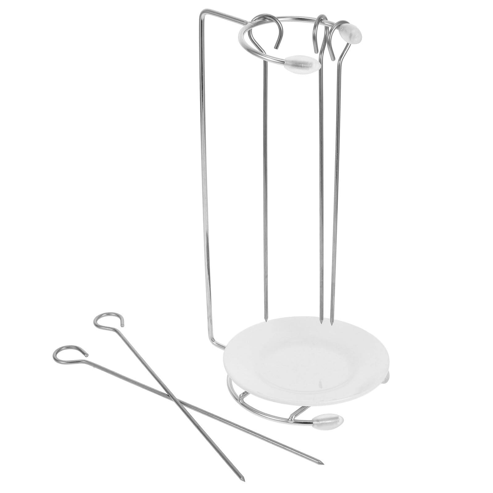 Supporto Accessorio per Spiedini alla Carbonella in Acciaio Inossidabile per Spiedini Barbecue Facile da Pulire e Trasportare, Set per Grigliate All'aperto e Picnic