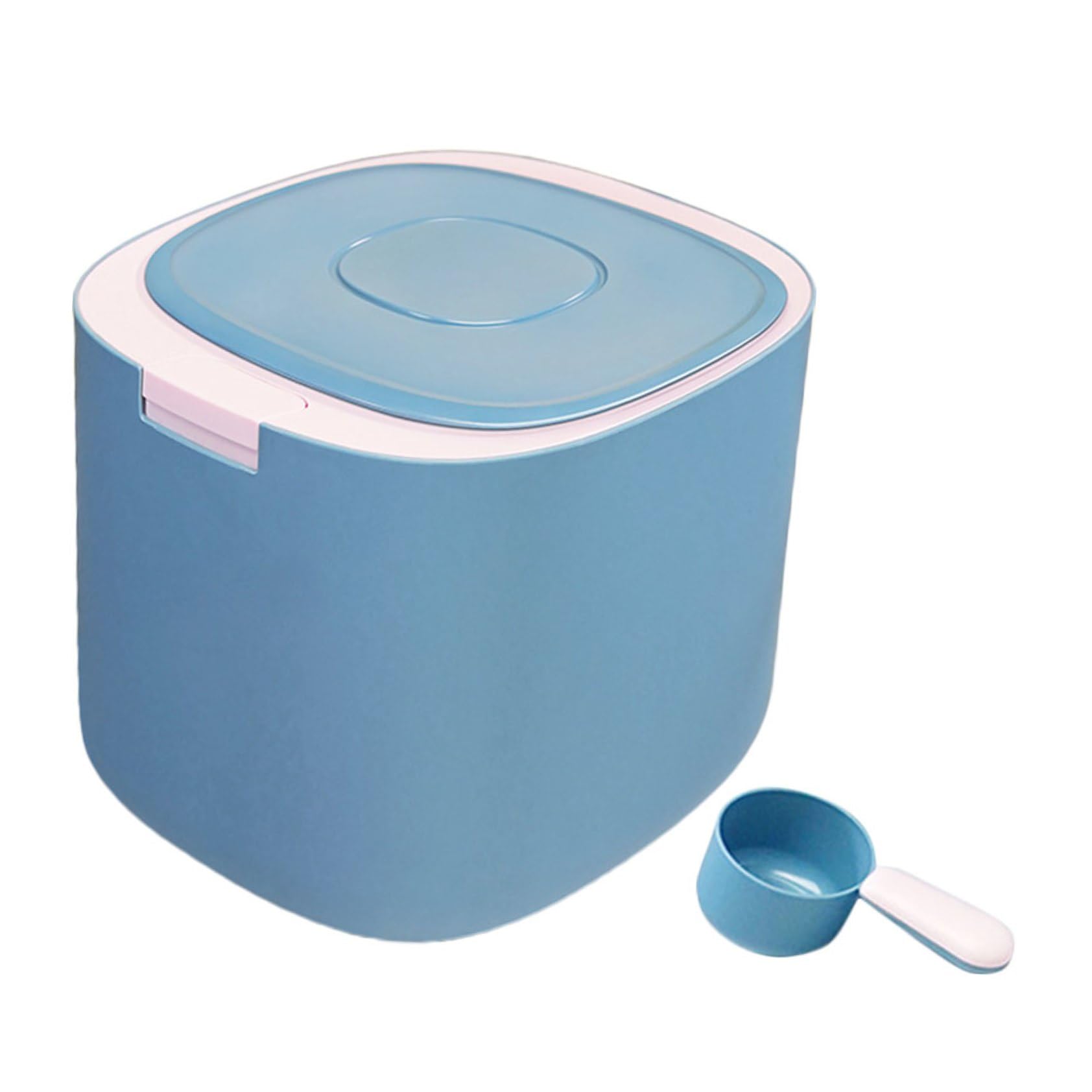 BESPORTBLE Bidone Porta Crocchette per Animali Domestici 11l in Pp Igienico Coperchio Ermetico Blu, Facile da Usare per Conservazione Alimentare Domestica