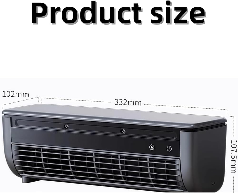 Generico Ventilatore da Parete Senza Foratura, Ricaricabile Tramite USB, Portatile, Wireless, Mini circolatore d;Aria per Cucina, Bagno, Camera da Letto, Ufficio, Uso Interno (Gray A)