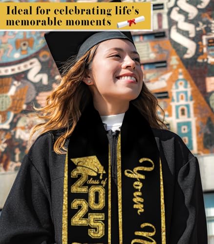 image for PAKKITOP Pesronalized Graduation Stole, Custom Class of 2025 Graduatio