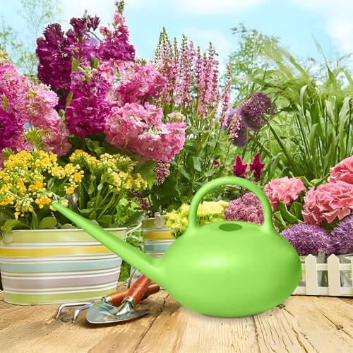 Image of ZXJ Small Plastic Watering Can - 1 /4 Gallon - for Home Plant Garden - Yellow