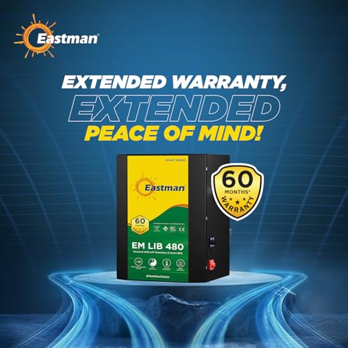 Image of Eastman EM LIB 480 Smart Lithium-Ion Inverter Battery 25.6V 150Ah for Home, Office & Shops | Universal Compatible | Lead Acid Replacement | Zero Maintenance | Fast Charging | 5 Years Warranty
