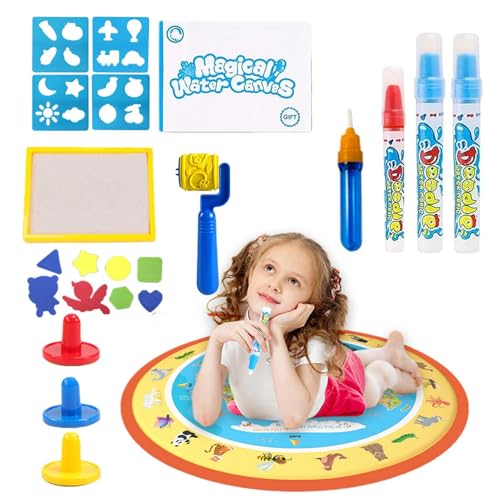 Esterilla de agua para niños, pintura con agua, alfombrilla creativa reutilizable, 80 x 80 cm, juguete educativo para cumpleaños infantiles, sala de estar