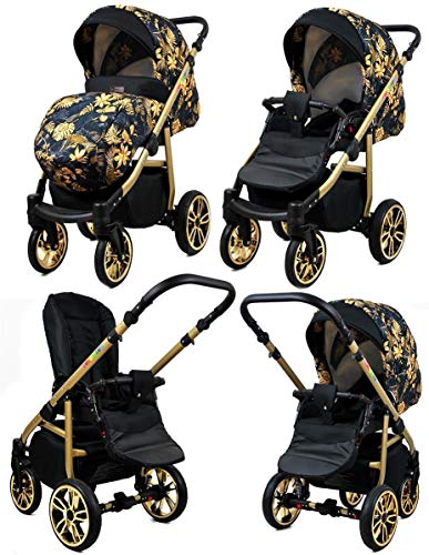 Kinderwagen 3 in 1 complete set met autostoeltje Isofix babybad babydrager Buggy Colorlux Gold van ChillyKids Albion… - Afbeelding 6