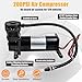 Heavy Duty 200 PSI Air Horn Compressor, 3/8 NPT Train Horns Ride Compressor with 1/4 NPT Replacement Fittings for 12V Train/Truck/Car