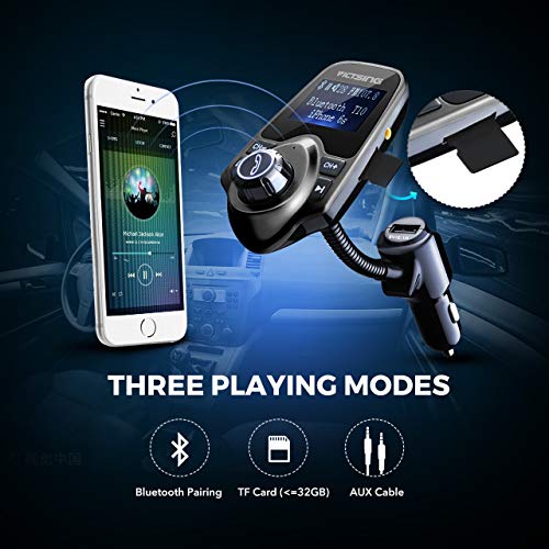 image for VicTsing Bluetooth FM Transmitter, Wireless In-Car Audio Adapter /w US