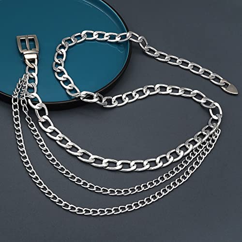 Punk Rock Metal Chunky Waist Chain Belt Buckle Type Belly Chain for Women4