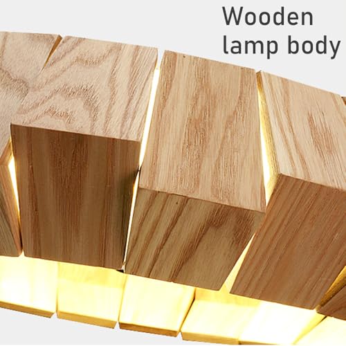 Suspension LED éclairage plafond bois massif luminaire îlot cuisine LWX