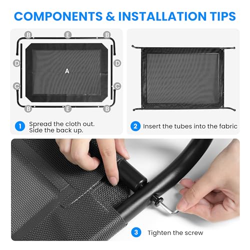 Simple Deluxe Cooling Elevated Dog Bed, Raised Portable Dog Cots Beds No-Slip Feet Durable Portable Indoor & Outdoor Pet Hammock Bed, 42x25.5x8 Inch, Black - Image 4