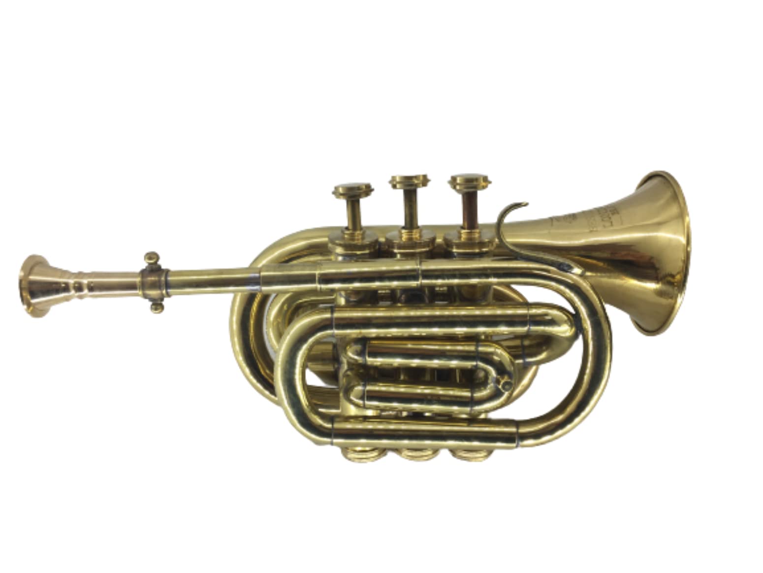 Trompete aus Messing mit Etui, für Zuhause, Wohnzimmer, Kunst, Made in Italy
