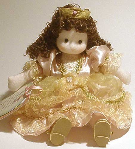 Green Tree Princess Pea Handmade Musical Doll - Windup to hear Brahm's Lullaby!