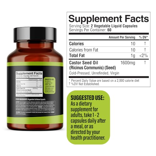 Image of Dr. HERBALIST Castor Oil Softgels 1600mg, Cold Pressed, Halal 120ct