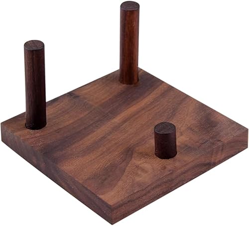 Miniatura 9 de Soporte de exhibición de cristal de nogal, soporte de exhibición de roca con tres clavijas, soportes para caballete de exhibición de geodas de coral