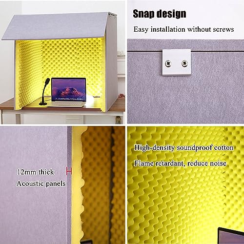 Cabina portátil para grabación, aislamiento acústico para estudio casero, cubierta insonorizante de escritorio, tratamientos acústicos para calidad de audio en estudio (Verde 80x80x80cm) miniatura 6