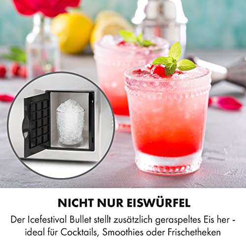 Klarstein Eiswürfelmaschine Klein, 3L Eiswürfelbereiter, Eiswürfelmaschine für 20kg Crushed Eis & Eiswürfel, Mini-Eiswürfelmaschine, Mittelgroße Eiswürfel, Eiswürfelbereiter Selbstreinigend – Bild 5