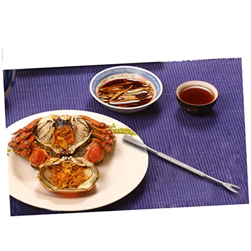 GRIRIW 2pcs Walnut Fork Shellfish Picks Lobster Utensils Shrimp Picks Crab Leg Tool Walnut Pliers Shrimp Fork Picks Lobster Shellers Nut Opener Seafood Opener Tool Serving Forks