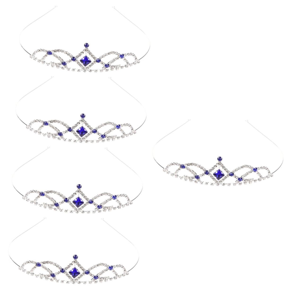 Baluue 5 Piezas diadema de tocados bodas diademas novia crown novia plata coronas para mujer de boda joyas para el cabello de diamantes de imitación de mujer aleación