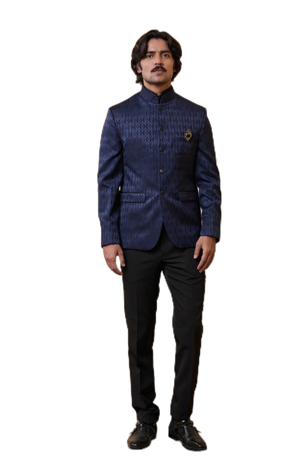 tasva Navy Classic Bandhgala For Men-picture-12