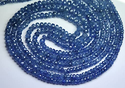 Saphir bleu de Birmanie véritable en micro-rondelles pour joaillerie fine