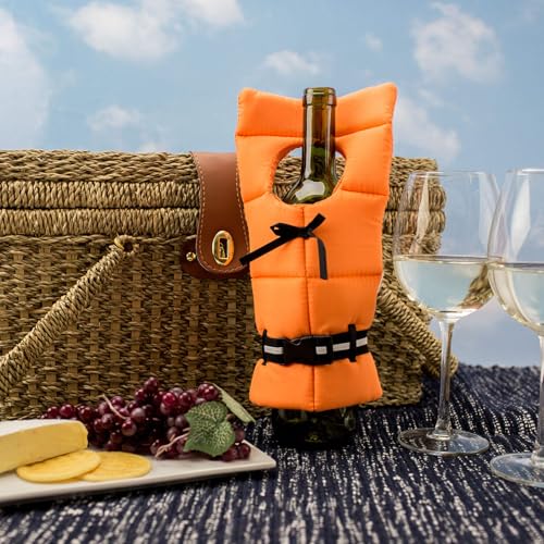 Contenedor de bebidas de viaje – Elegante de vino naranja portátil, recipiente aislante ligero con correa de transporte | Contenedor de bebidas reutilizable para camping, playa, senderismo y - imagen 3