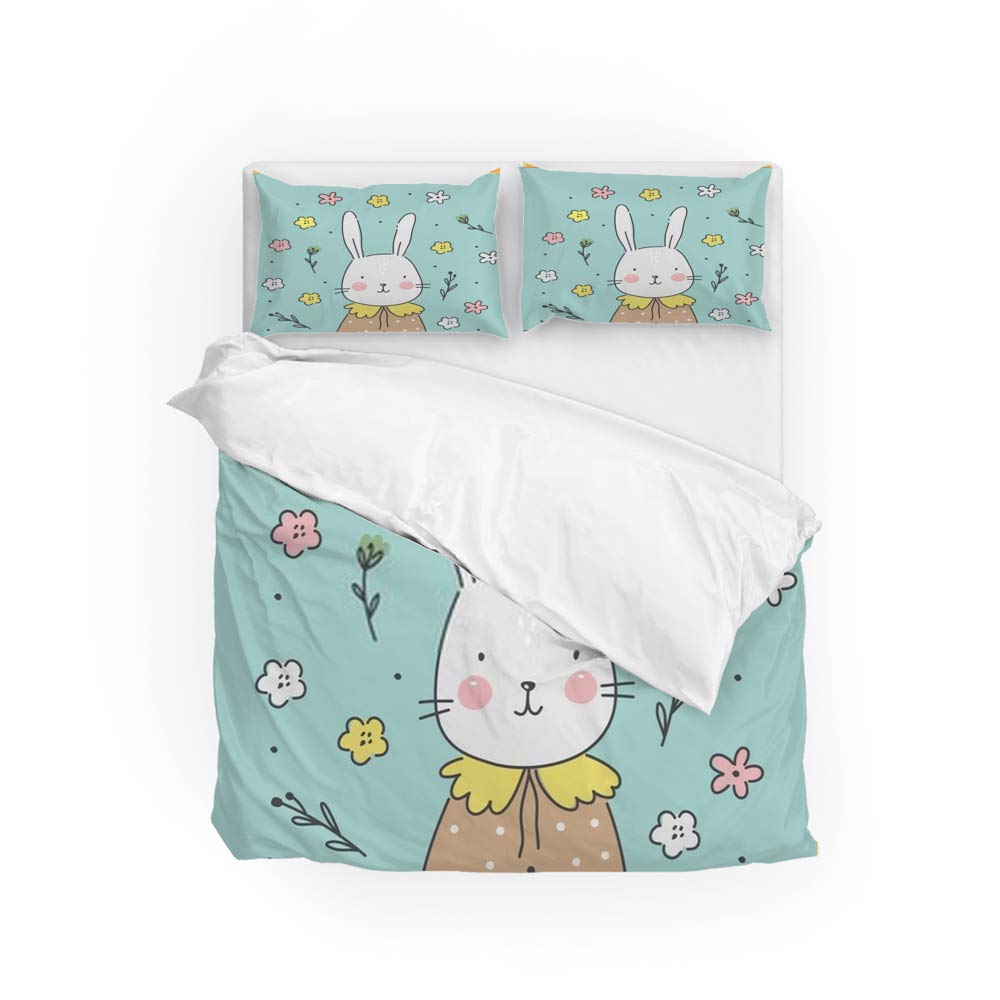 Housse de couette double en microfibre douce CHEHONG parure de lit hypoallergénique