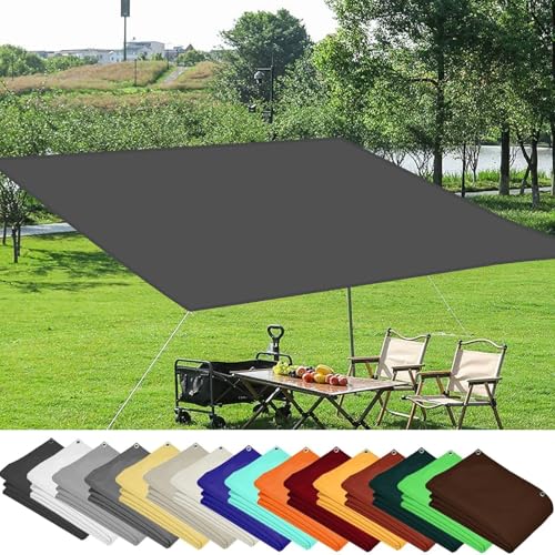 Voile d'ombrage étanche gris foncé 160x460 cm anti-UV pour terrasse