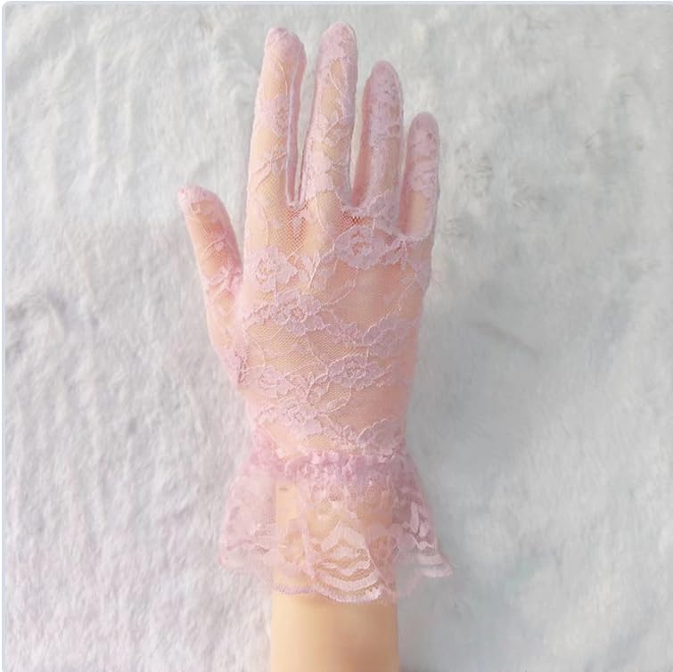 Lace Gloves, Short Summer Ladies Gloves,for Weddings,Bachelor Party, Cosplay,Tea Party,Dinners & Operas(2Pcs)4