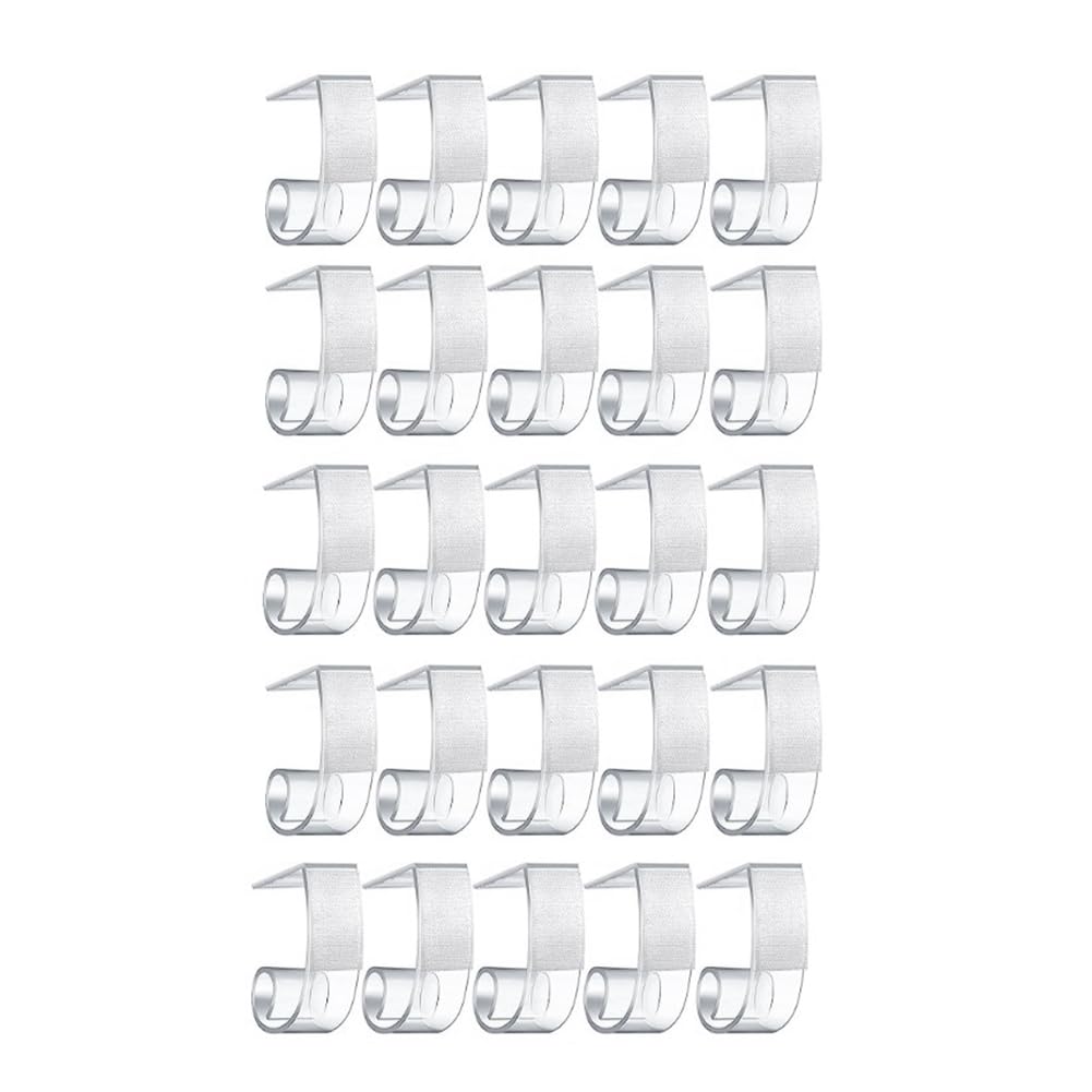 Pderlous 25 Piece Table Skirting Clips Plastic Tablecloth Clips Transparent PVC For Meeting Indoor Outdoor Events