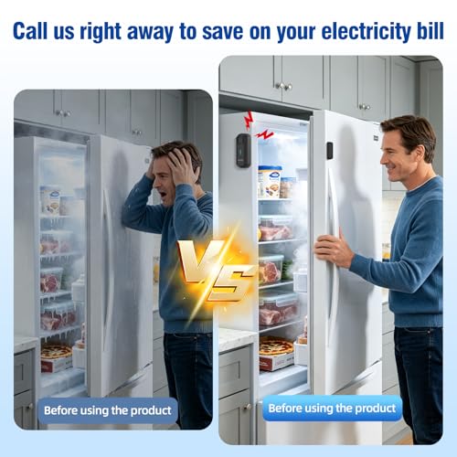 Image of DAYTECH Freezer Door Alarm with Delay 1 /2 /3 /4 mins When Left Open Window Chime Close Doors Reminder Refrigerator Door Alarm 0 to 120 dB for Fridge Home Store Office 2 Packs Black