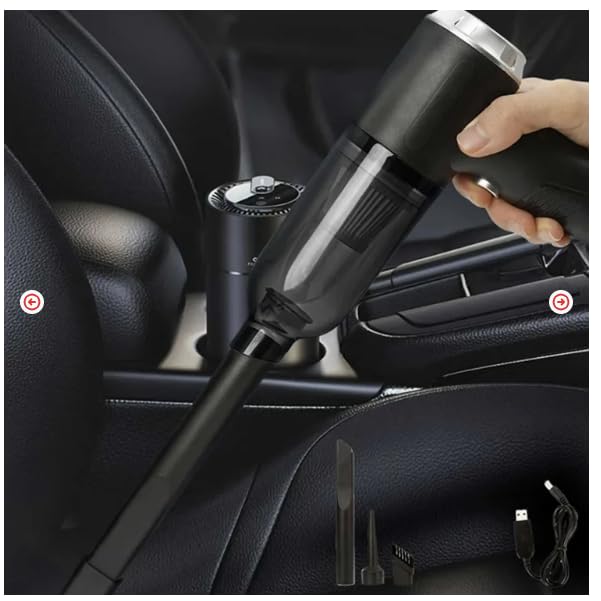 Image of Portable Handheld Mini Vacuum Cleaner, Cartridge Filter, for Upholstery, Cordless USB Rechargeable with Dusting Brush, 150 Grams