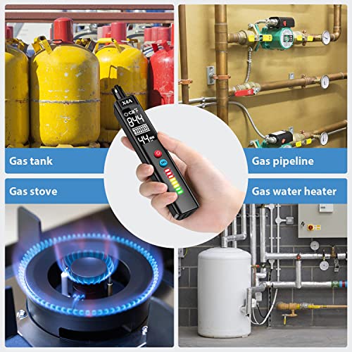 Seesii 3-In-1 Combustible Gas Leak Detector, Temperature(℉& Humidity Lcd Display Explosive Gas Sniffer, Battery Powered 300-10000Ppm Propane And Natural Gas Detector, Sound And Light Alarm Analyzer #TOP7