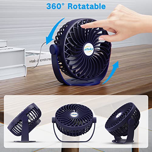 Efluky 3 Speeds Mini Desk Fan & 5 Speeds Usb Rechargeable Fan #TOP3