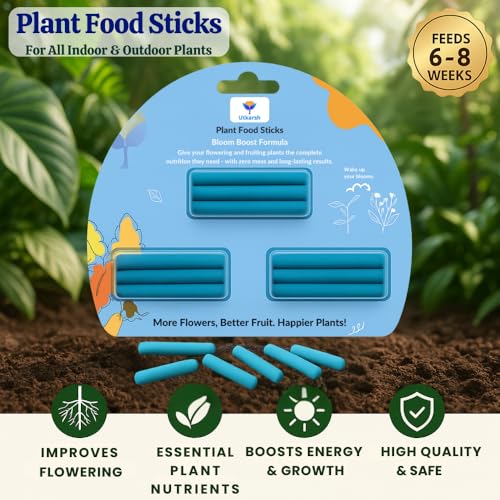 Image of Utkarsh Plant Food Bloom Sticks for Flowers - Combo Pack of 2 | Natural & Organic Nutrition for Indoor & Outdoor Home Garden Flowering Plants | Multi-Purpose Natural Plant Growth Booster