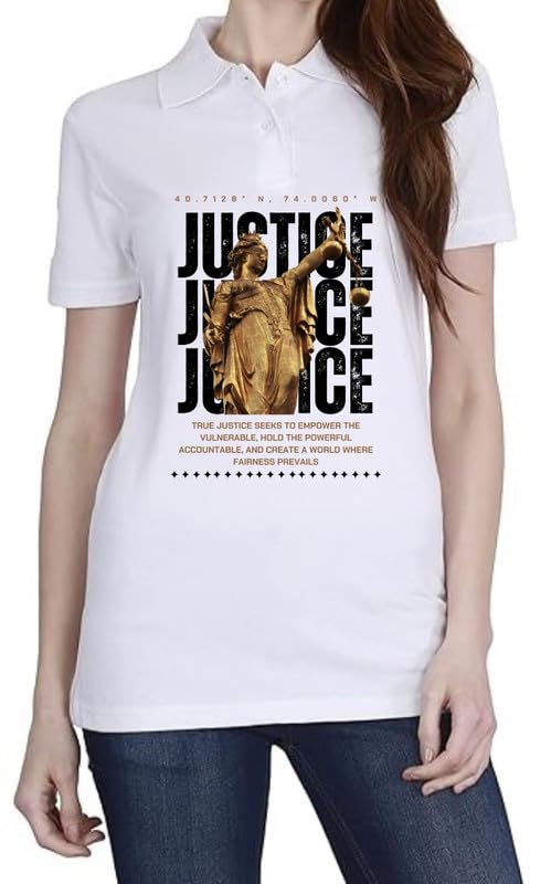 Justice (Brown) White Women Polo T-Shirt-image-20