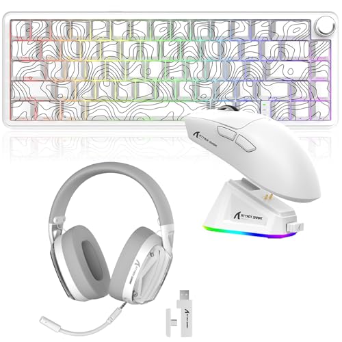 �y�Q�[���p�Z�b�g�zATTACK SHARK X65PROHE���s�b�h�g���K�[ �Q�[�~���O�L�[�{�[�h�{X11���C�����X�Q�[�~���O�}�E�X�{L60���C�����X�w�b�h�Z�b�g �g���v���Z�b�g�b8000Hz�������{PTB�L�[�L���b�v�{3���[�h�Ή��{����x���w�b�h�z���bP